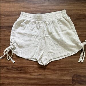 Women's Cream Drawstring Shorts